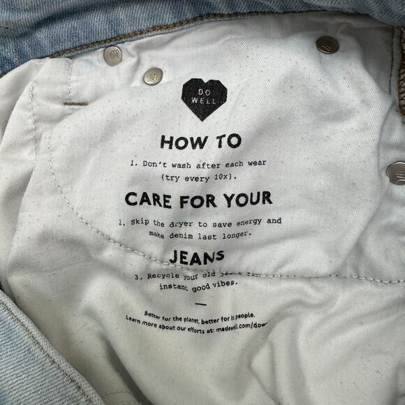 Madewell The Perfect Vintage Straight Leg Denim Jeans Womens 30 Light Wash Hemp - Picture 10 of 15